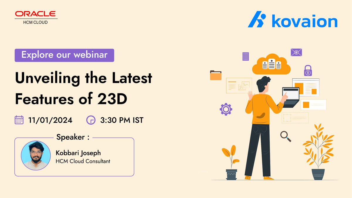kovaion's tweet photo. #webinar | Unveiling the latest features of 23D - #oracle #hcmcloud

To Know More,
Visit: https://t.co/nQQnSiq2Q9

Zoom Registration Link: https://t.co/lMvCEx4Lwj

#Kovaion #oraclehcm #OracleCloud #hcmfusion #oraclehcmfusion https://t.co/As3pHMxmCQ