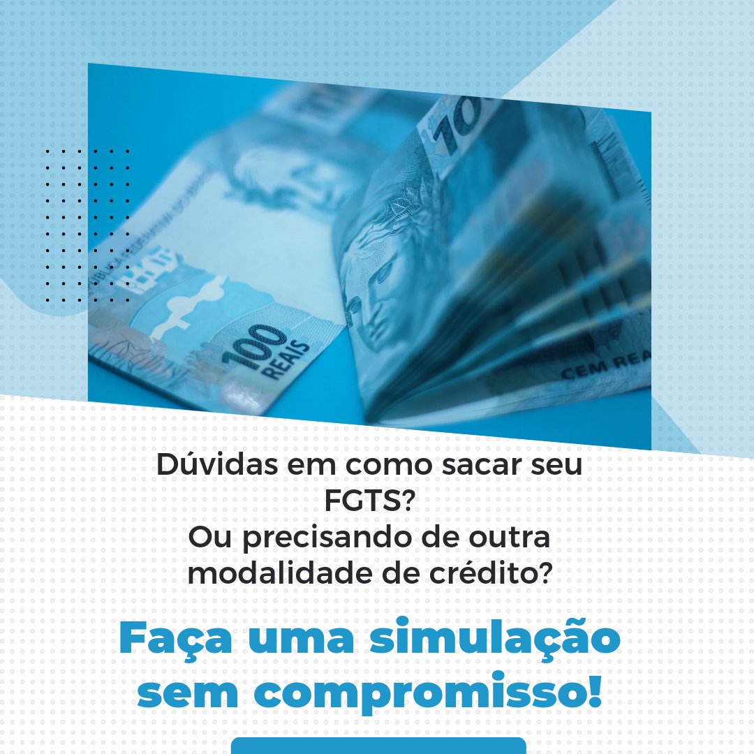 CacauSilvaa's tweet photo. Você sabia que o seu FGTS pode ser sacado e cai em Minutos na sua conta?  Rápido e seguro 📲💰

Sigam nossos Instagrans:  @realicred @cf_consultoriaf
Atendimento Online para todo o Brasil.
#BBB24 #fgts #dinheiro #ondecompra #BBB #empréstimo https://t.co/2jsBe2XHan