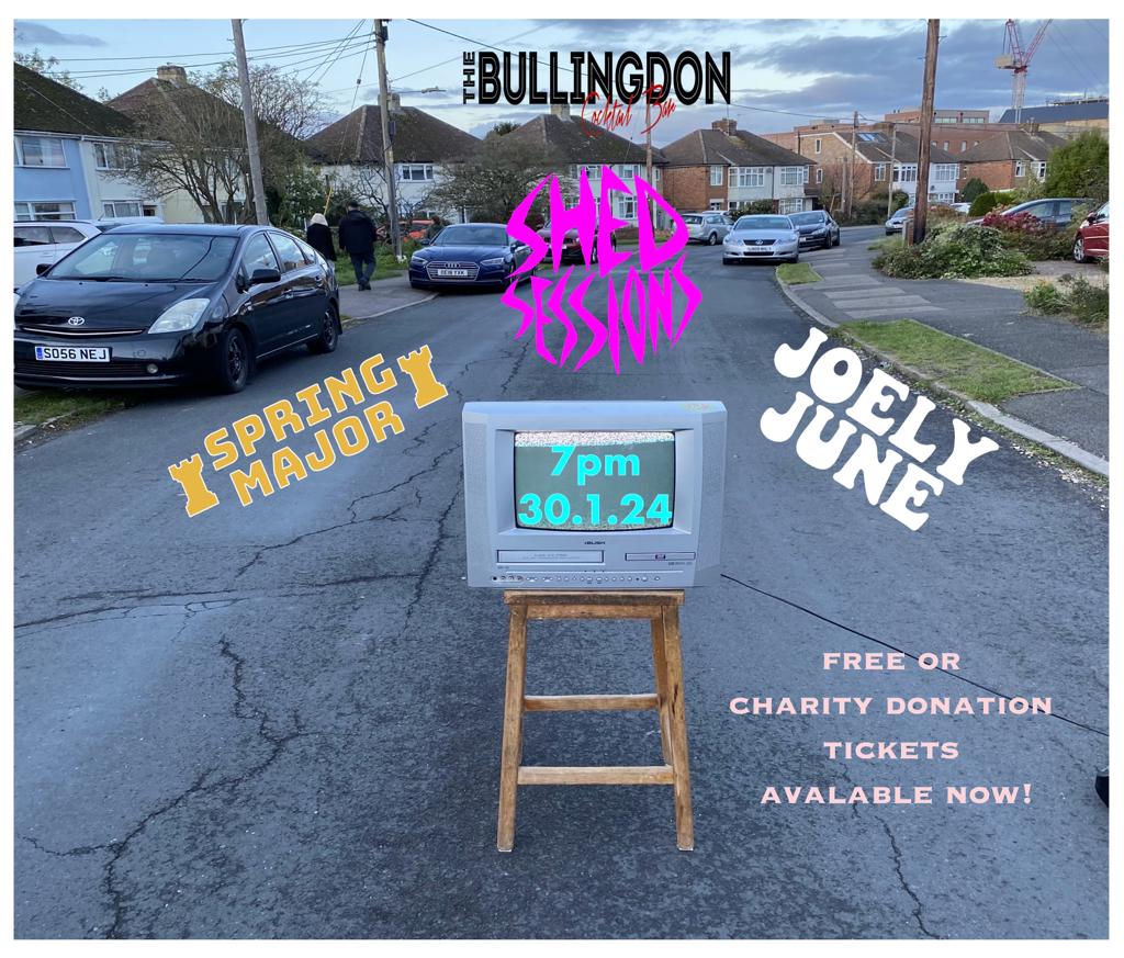 ShedTreasures (@shedtreasures) on Twitter photo Quick reminder that @shedtreasures is leaving the shed again and heading to <a href="/TheBullingdon/">The Bullingdon</a> on 30th Jan with special stripped back sets and chat with Spring Major and @joelyjune. Optional tickets are available with all profits going to @YWMPoxford eventbrite.com/e/the-bullingd⦠Quick reminder that @shedtreasures is leaving the shed again and heading to <a href="/TheBullingdon/">The Bullingdon</a> on 30th Jan with special stripped back sets and chat with Spring Major and @joelyjune. Optional tickets are available with all profits going to @YWMPoxford eventbrite.com/e/the-bullingdā¦