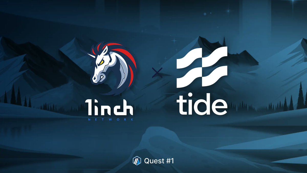 #1inch and @Tide_web3 are bringing you a new 3-sprint campaign, now on 💙🧡 Arbitrum!

Just swap $500+ on #Arbitrum via 1inch and complete some social tasks. 50 lucky participants will receive 🎁 40 $ARB tokens each!

Join the Initiation, Sprint 1 👉 tideprotocol.xyz/1inch