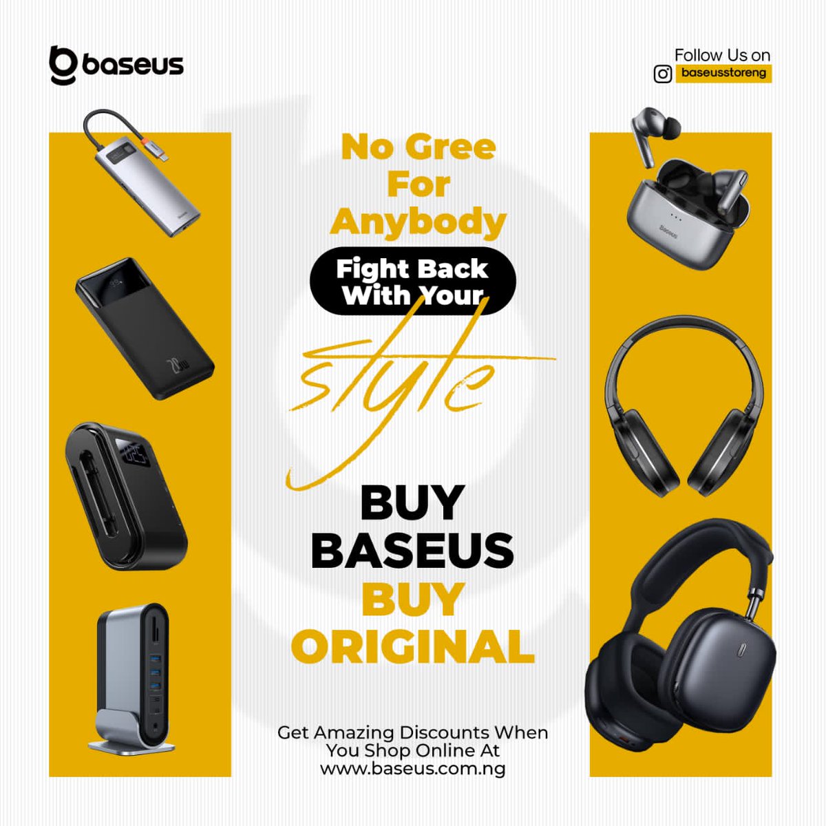 BaseusN80117's tweet photo. No Gree For Anybody! 😎
That's right, I'm not letting anyone dull my shine with their fake gadgets. I only trust Baseus for quality and style. 🙌
Plus, I get amazing discounts when I shop online at https://t.co/hzQovUaXnv.
#Baseus #TechStyle #OriginalProducts https://t.co/txKfsR2iCo
