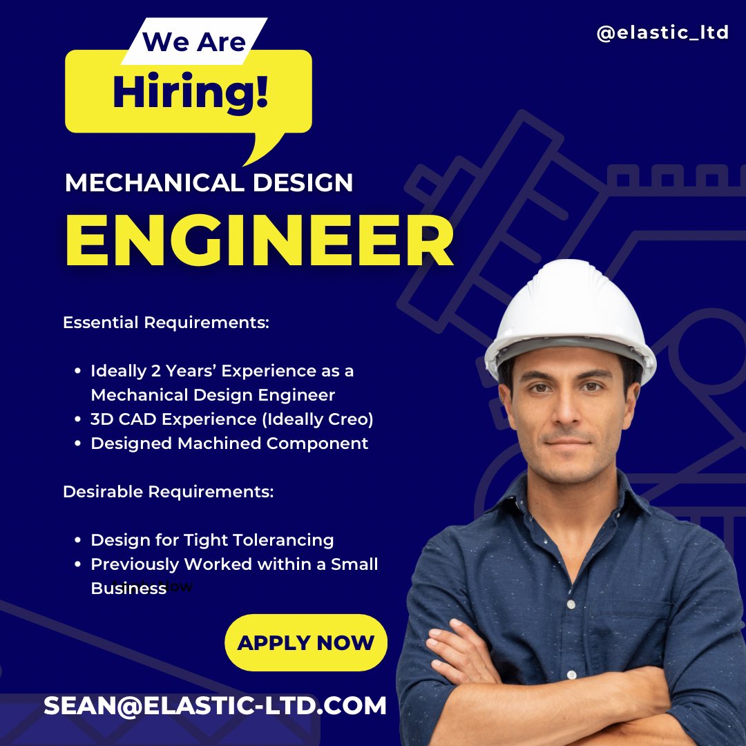 Mechanical Design Engineer, Cambridgeshire.

Salary up to £40,000+ Benefits.

sean@elastic-ltd.com

#mechanicaldesignengineer
#engineeringjobs
#cambridgeshire
#cambridgeshirejobs