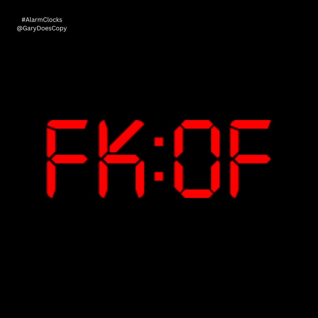 GaryDoesCopy's tweet image. Agree?! - advertise #AlarmClocks @oneminutebriefs