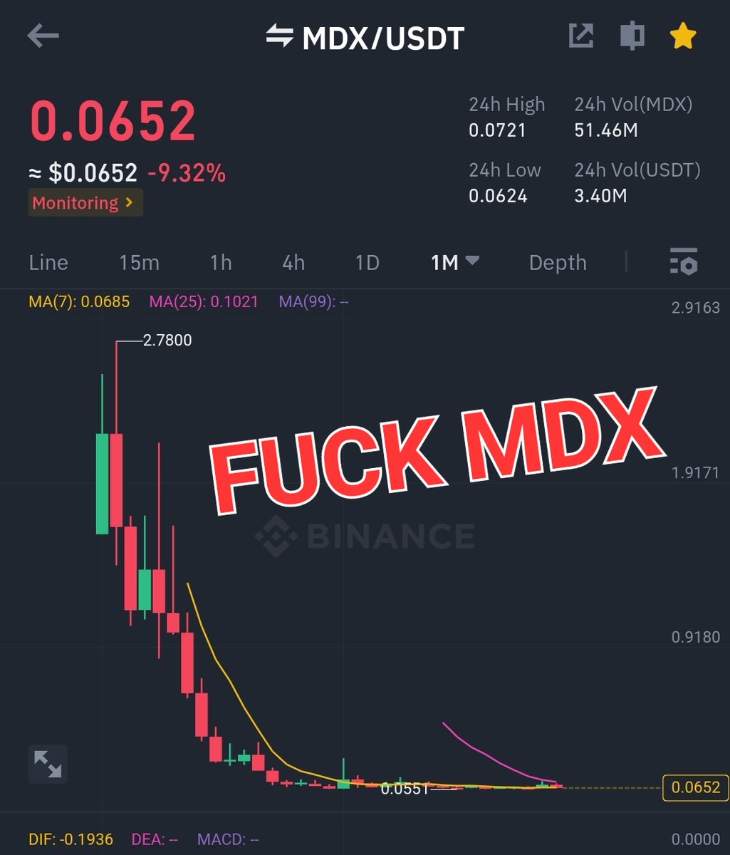 cryptoo_moon's tweet photo. @Mdextech #MDX PLEASE CLOSE YOUR PROJECT. LAST 3 YEARS YOUR TOKEN KILL MY LIFE. SO MUCH LOSS. I FUCK YOUR...... #Binance DELIST soon https://t.co/17kJxrxQDc