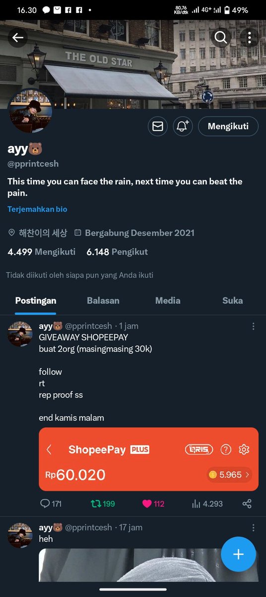 ofmaerkeu's tweet photo. @pprintcesh sudahhhhh wml wml https://t.co/RTeU7jntzn