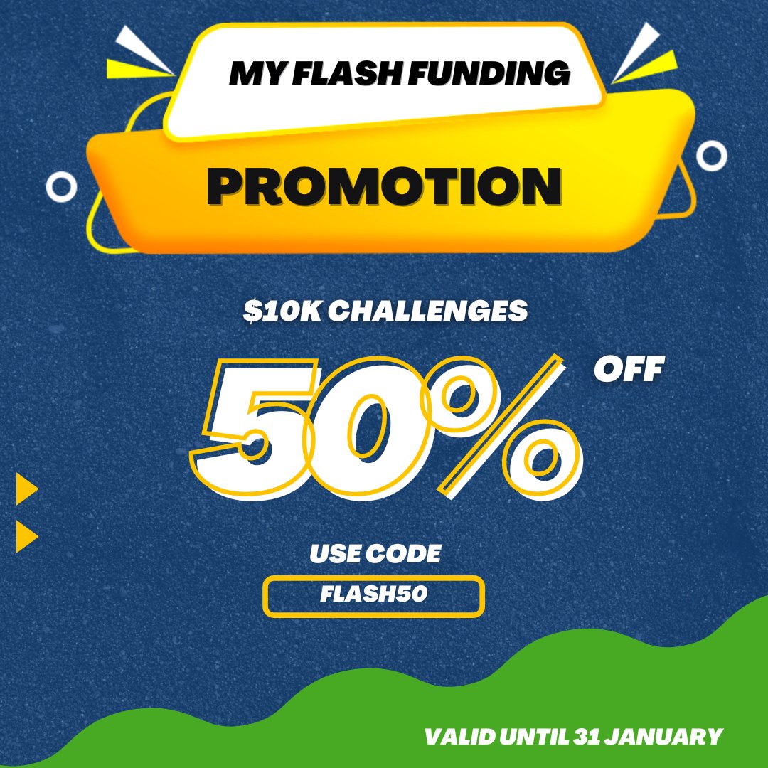TradeNoted_com's tweet photo. 🚨 January Promo By @myflashfunding

⏰ Limited Time 50% Off On $10K Challenges!

Coupon Code: FLASH50

Get It Here >>> https://t.co/mD5wT0UaXl

#JanuaryPromo #MyFlashFunding #PropFirm https://t.co/SMrgXgloKA