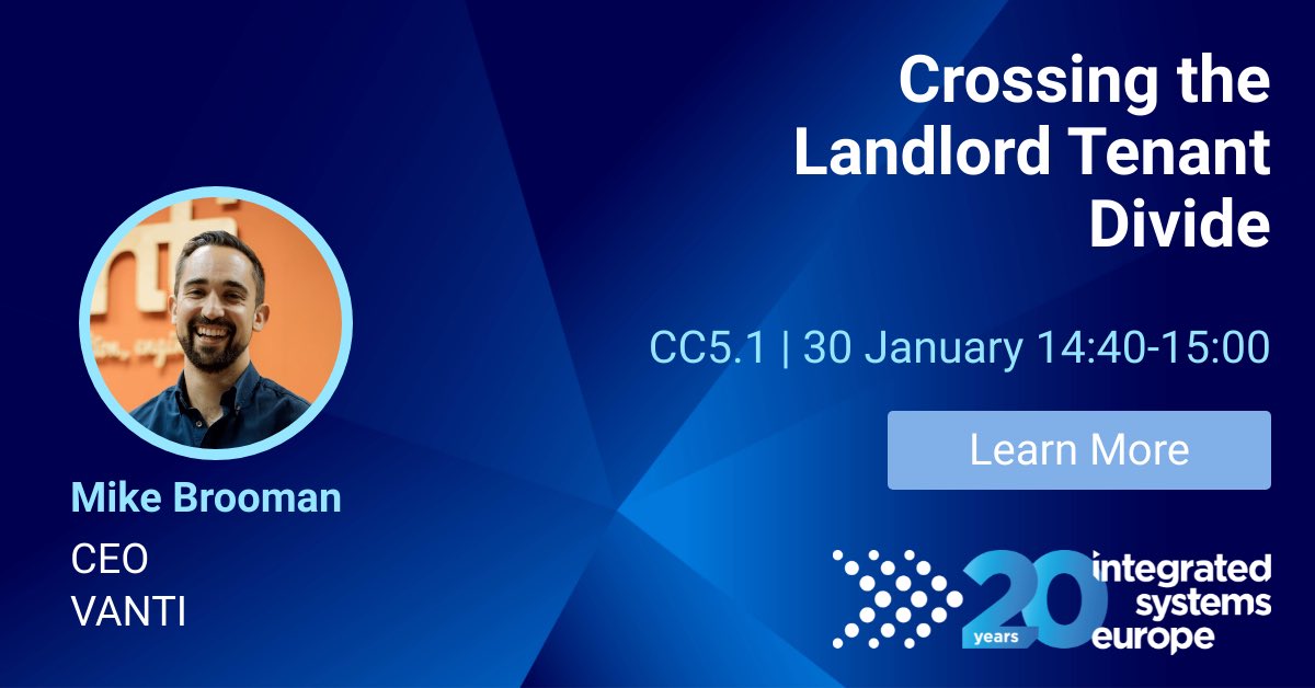 Our CEO Mike Brooman will be speaking at this year's edition of the Smart Building Conference at #ISE2024 on Tuesday 30 January! He'll be discussing the works we've delivered for both landlords and tenants at one of Birmingham's first smart buildings, One Centenary Way!