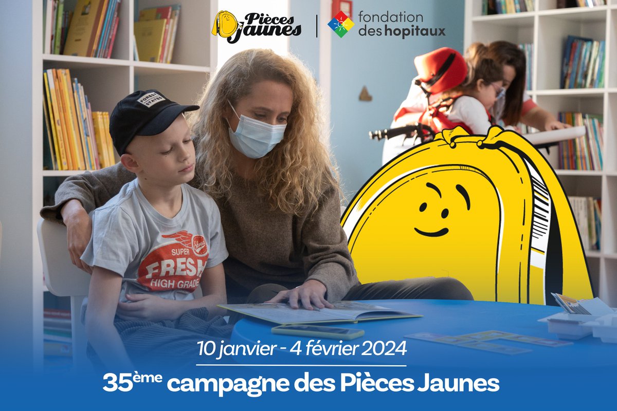 💛La Fondation des Hôpitaux lance la 35ème opération @piecesjaunes ! 🩵 Le 10 janvier marque le top départ de la campagne ! Récupérez votre tirelire à La Poste, remplissez-la et ramenez-la avant le 3 février à La Poste ! 👉Faites un don également sur : piecesjaunes.fr