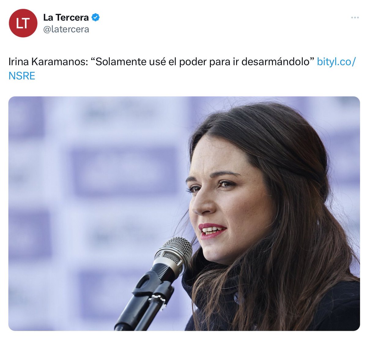 Este es el pensamiento de todos los zurdos, destruir y desarmar…Cuanto bien pudiste hacer con ese poder ayudando a mujeres y niños, pero no, preferiste destrozar y arruinar. | Irina Karamanos: “Solamente usé el poder para ir desarmándolo”