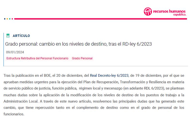 RRHHesPublico's tweet photo. 📋 Analizamos la aplicación de la modificación de los niveles de destino de los puestos de trabajo en la #AdministraciónLocal, una cuestión de plena actualidad que repercute tanto en el complemento de destino como en el grado personal de los funcionarios. https://t.co/ppRYKB8HZ8 https://t.co/H2FM5GMUf5