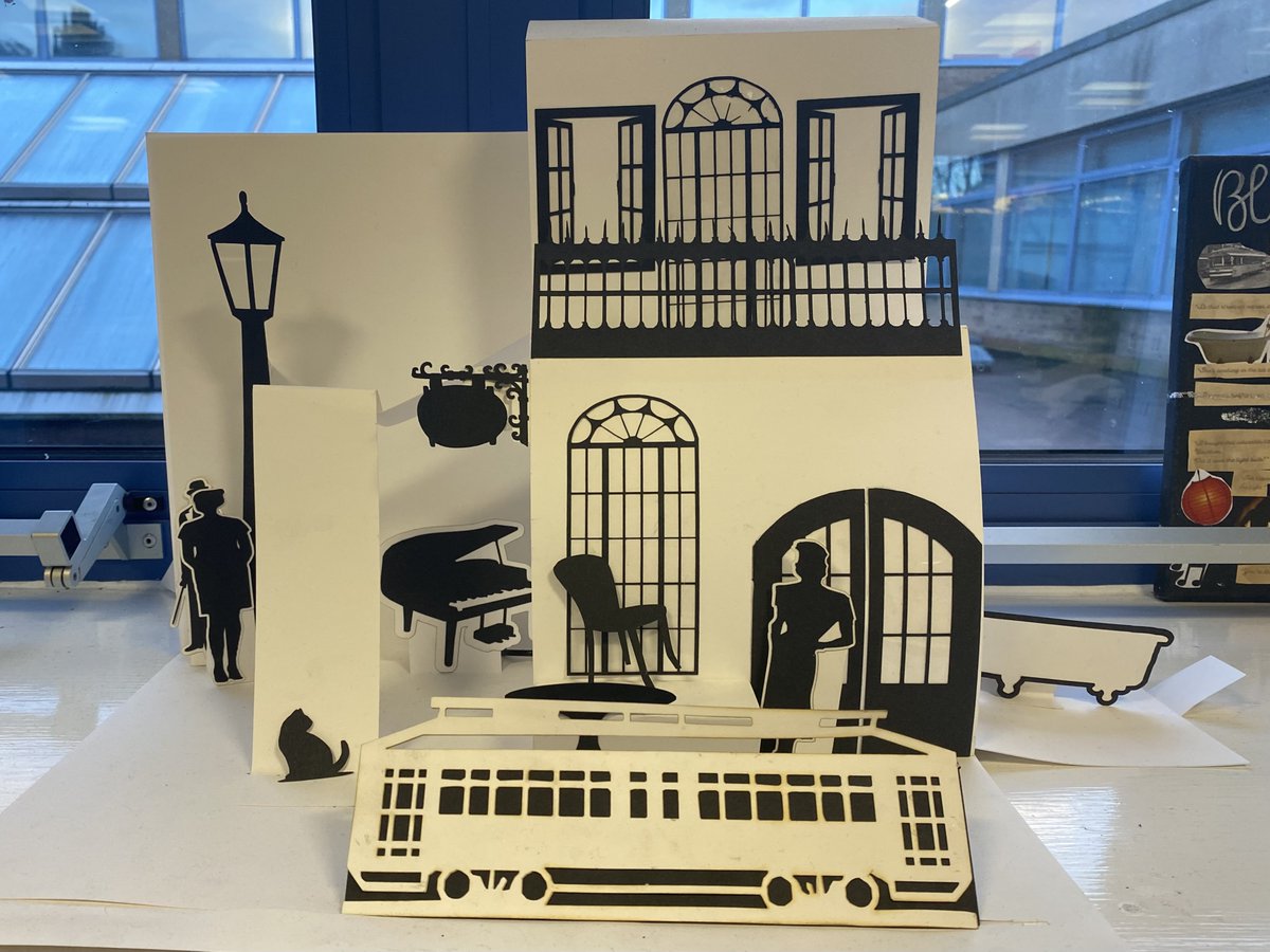 BVGAEnglish's tweet photo. Look at this amazing set design Henna in Year 12 created for the English Literature A-Level drama text 'A Streetcar Named Desire'! #confidentlearner https://t.co/EgnzT6wvgU