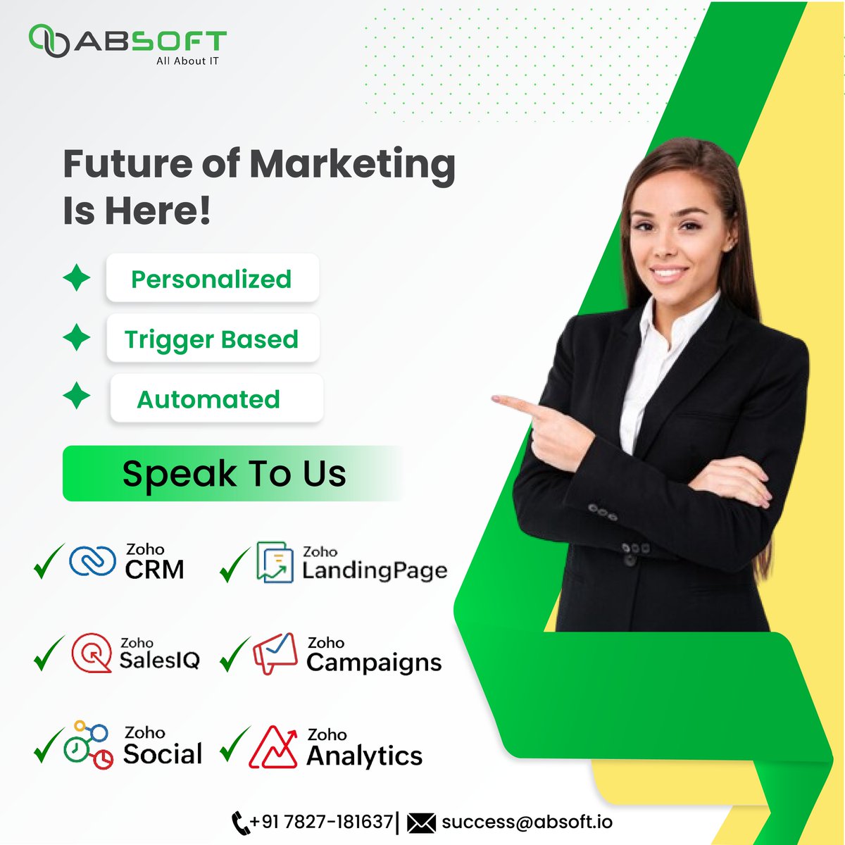 Absoft_IT's tweet photo. Imagine a world where every message is targeted with seamless workflows, data-driven insights, and AI-powered efficiency. That's the magic of Marketing Automation!
Embrace all of this with Absoft today!
#MarketingAutomation #EfficientCommunication https://t.co/uaqsB83BOH