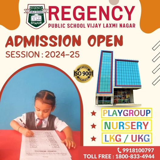 RegencyLaxmi's tweet photo. ADMISSION OPEN
SCHOOL YEAR :- 2024-25
.
.
PLAYGROUP
NURSERY
LKG / UKG
.
Regency Public School Vijay Laxmi Nagar
Toll Free :-1800-833-4944
Contact :- 9918100797
.
#sitapur #registration #playgroup #education #playgroupschool #kidsschool #nurseryschool #specializedkindergarten https://t.co/kqTcOxNYZO