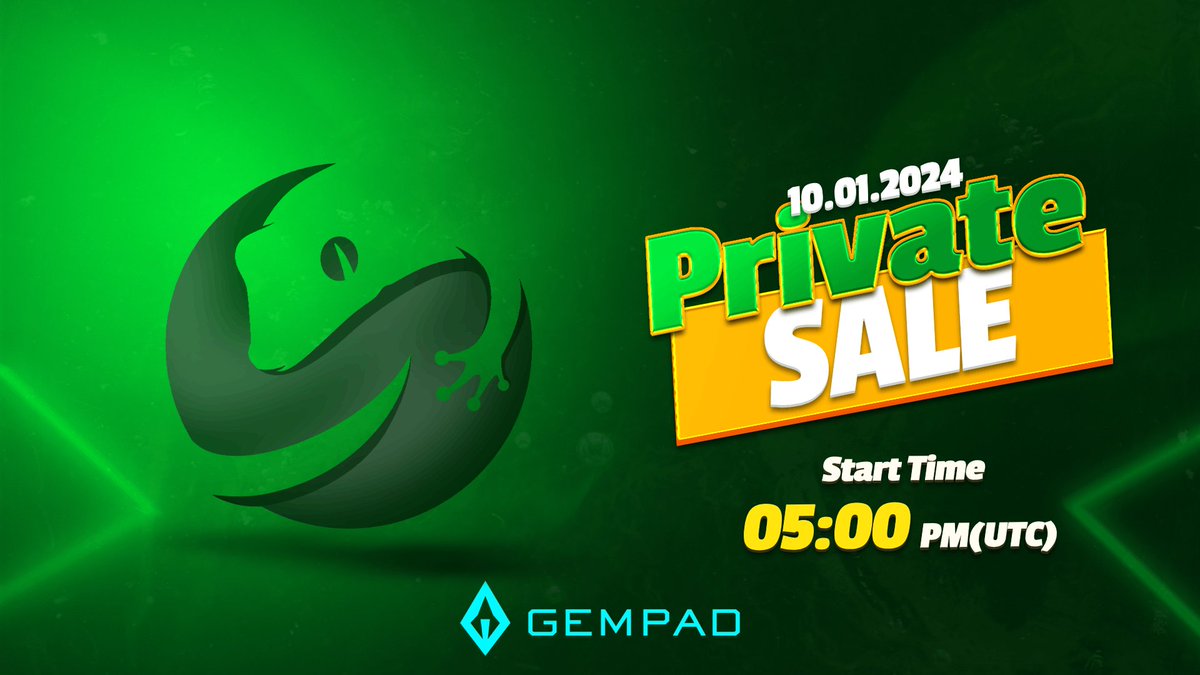 🚀 Geckocoin Special Launch: Private-Sale Extravaganza on <a href="/TheGemPad/">𝗚𝗲𝗺𝗣𝗮𝗱</a> !🌟 gempad.app/special/0xB214…

🌐 Private-Sale Details:
- Start Date: Jan 10, 2024, 05:00 PM UTC
- End Date: Jan 13, 2024 05:00 PM UTC #Privatesale #Geckocoin #Geckochain #PresaleAlert