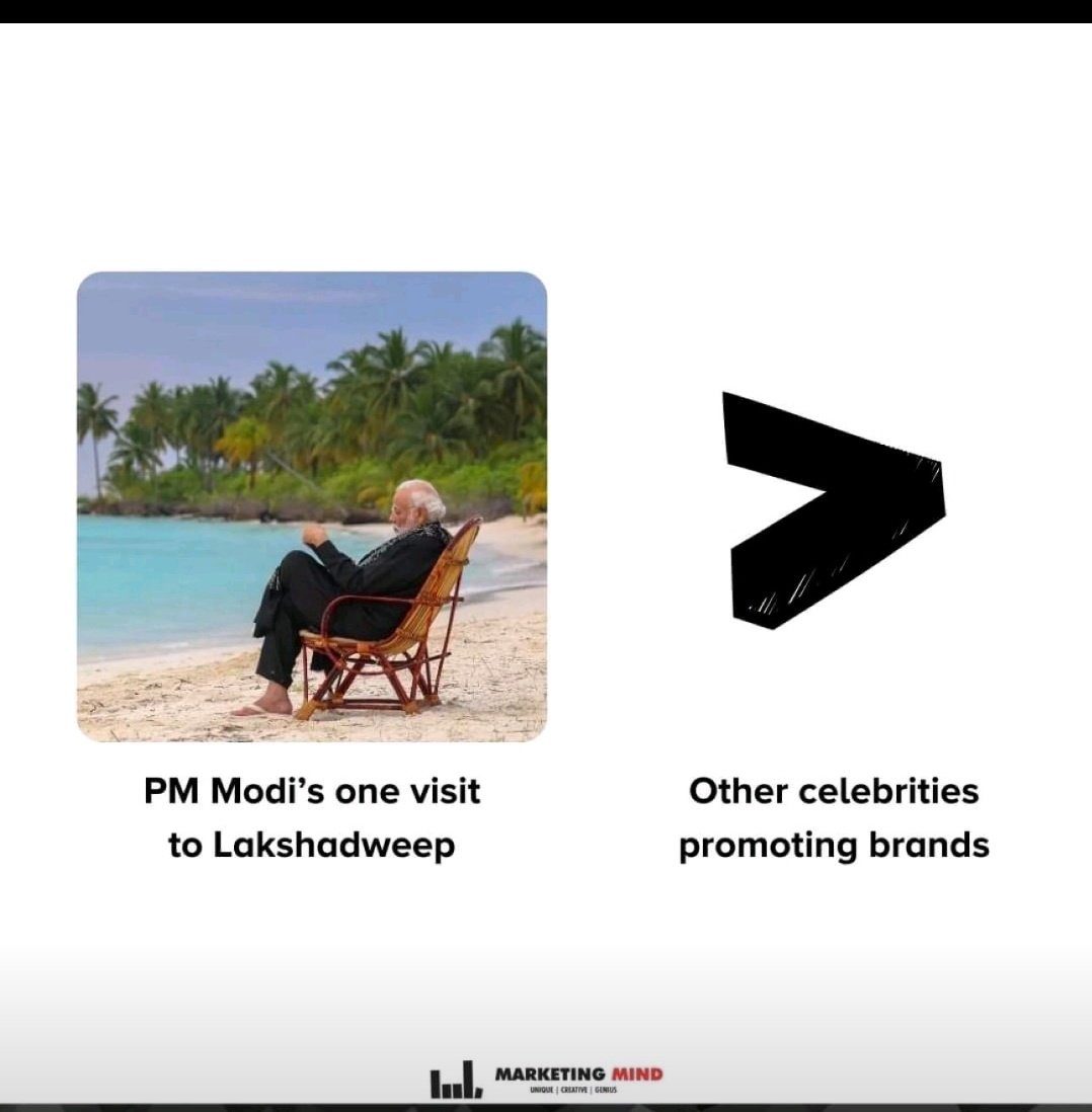 ShreeDeshmukh01's tweet photo. "I may not have the precise figures for Maldives' loss, but I can assure you there's a significant positive impact on Lakshadweep."
#ExploreIndianIslands #MaldivesOut #NarendraModi #PrimeMarketer https://t.co/Hzg5mQXnKT