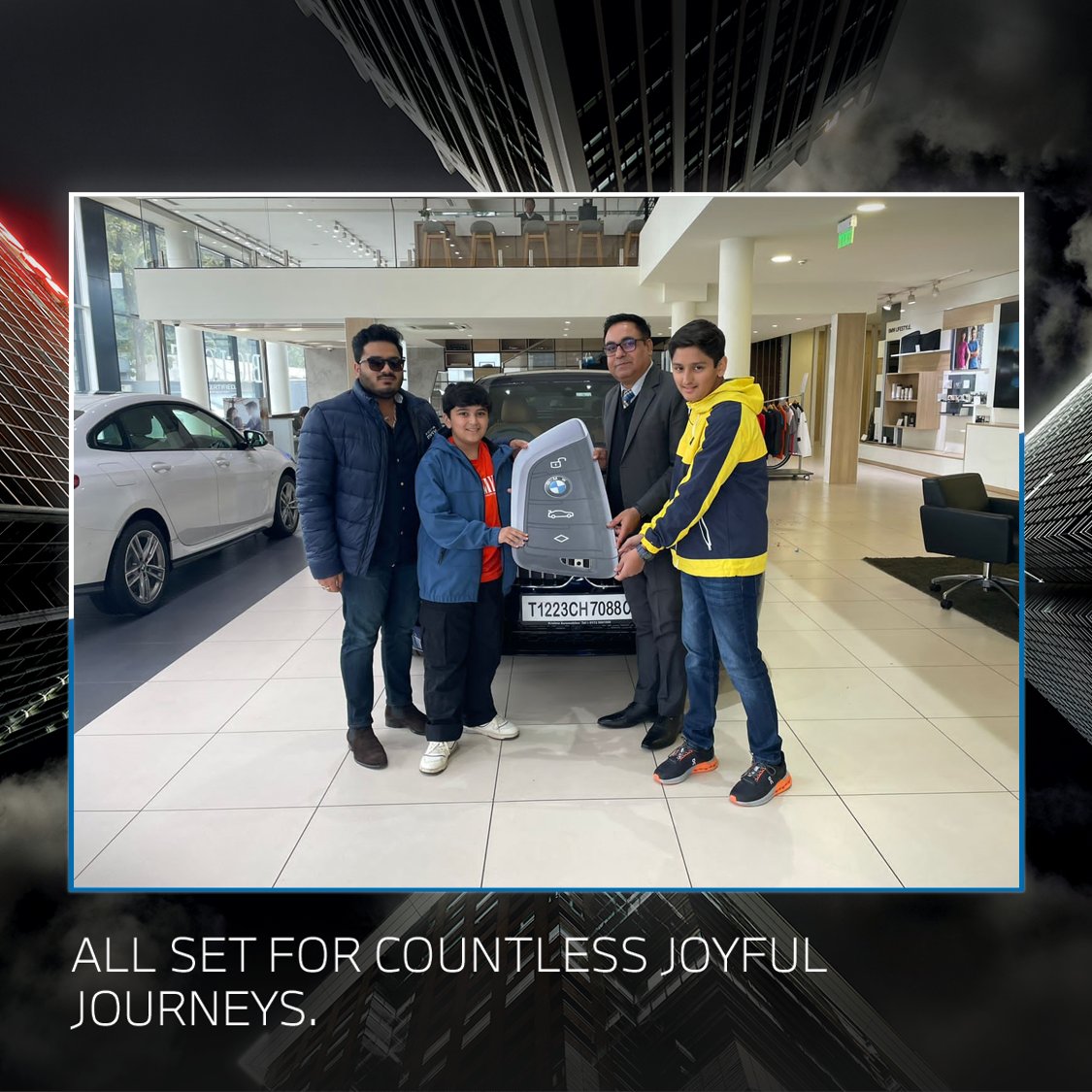 BMWKrishnaAuto's tweet photo. Created for those who have mastered the rules of luxury.
We are delighted to deliver Mr. Aziz Panwar, Mr. Yug Panwar &amp; Family an experience of JOY &amp; Sheer Driving Pleasure with the new #BMW6Series Gran Turismo.
Welcome to the exciting world of BMW.
#LuxuryRecrafted #BMW6GT https://t.co/dzNeDyD1Rt