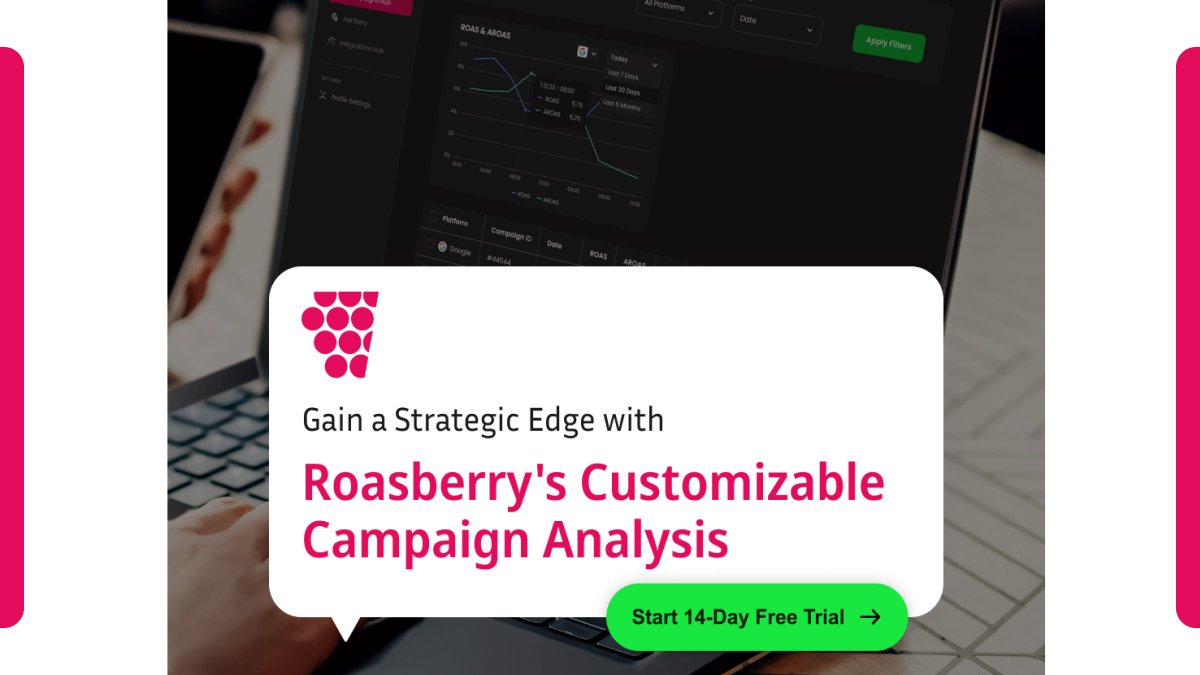 roasberrycom's tweet image. Elevate your marketing game and gain a strategic edge with Roasberry&apos;s Customizable Campaign Analysis! 🚀 

Unleash the power of tailored insights to optimize your campaigns for unparalleled success. 📊 

#Roasberry #AdTracking #CampaignAnalysis #AdvertisingStrategy