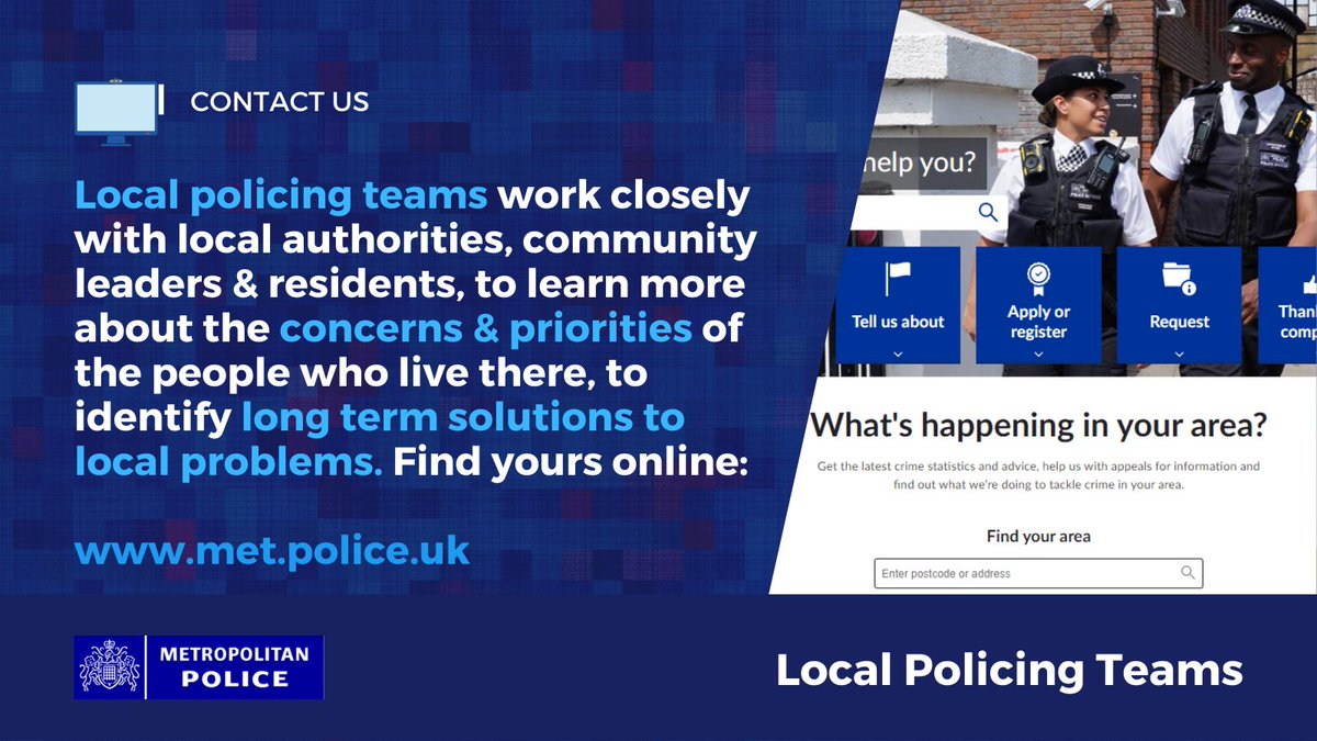 MetCC's tweet photo. Local policing teams work closely with local authorities, community leaders & residents, to learn more about the concerns & priorities of the people who live there, to find long term solutions to local problems
Find out more about your local team here: https://t.co/G1TPLANI32 https://t.co/k3Nb7Yjtp2