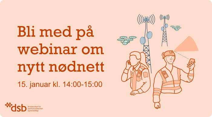 Noednett's tweet photo. Lurer du på hva nytt nødnett er, og hvorfor vi trenger det?🤔Velkommen til webinar om #nyttnødnett førstkommende mandag kl. 14:00. Du trenger ikke melde deg på, men du finner mer informasjon og link til webinaret her: https://t.co/AfZeviS7Tk https://t.co/9dtZdnBLtE