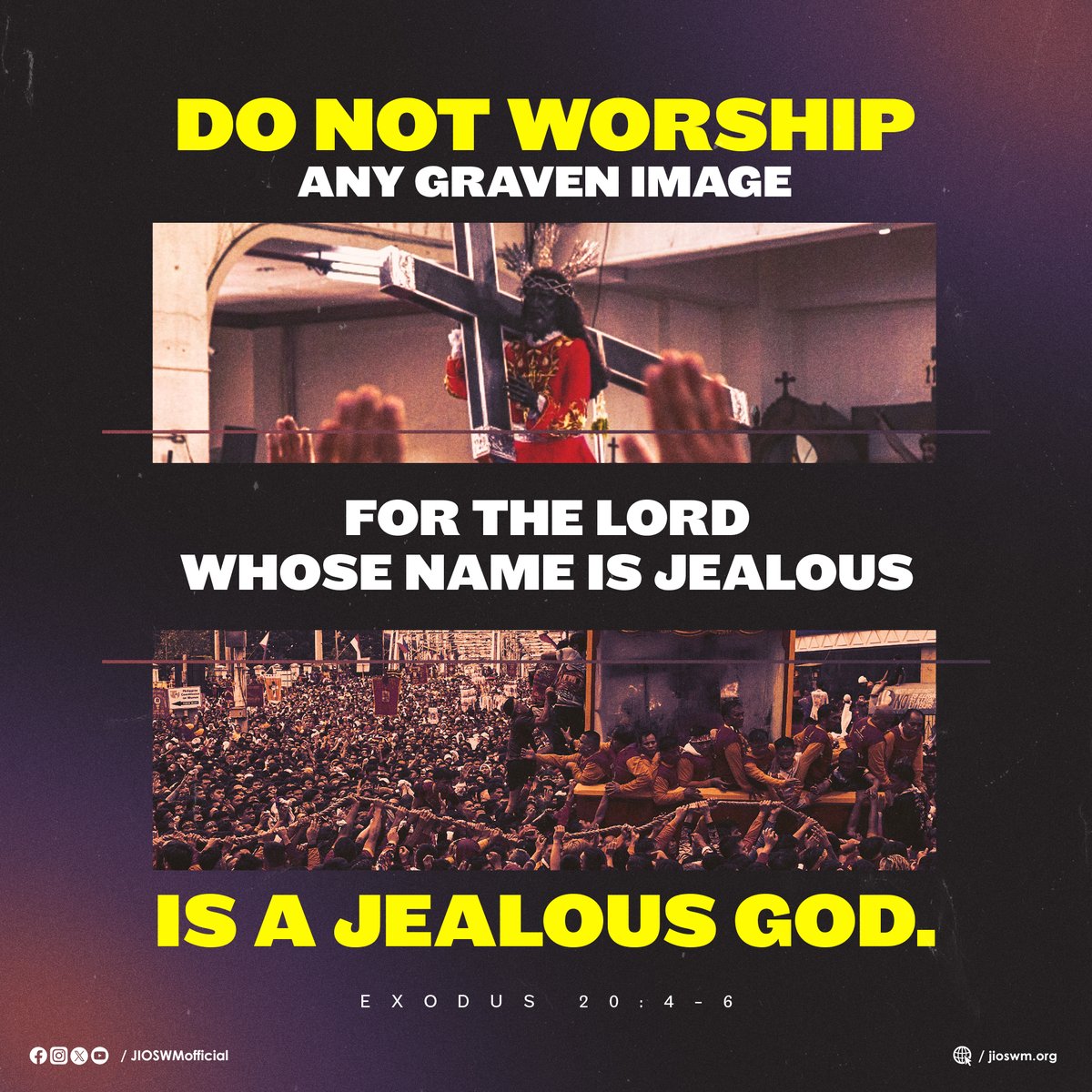 Do not worship any graven image for the Lord, whose name is Jealous, is a jealous God.
- Exodus 20:4-6

#LivingLikeJesus