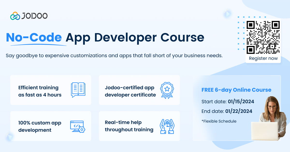 JodooHQ's tweet image. 🚀 Enrollment is now open for the new session of #Jodoo Training Camp!

👩‍💻 This course is tailored for both IT professionals and non-coders in business. Learn #nocode skills to boost competitiveness and work efficiency.

🔍 For course details, visit: help.jodoo.com/doc/1993