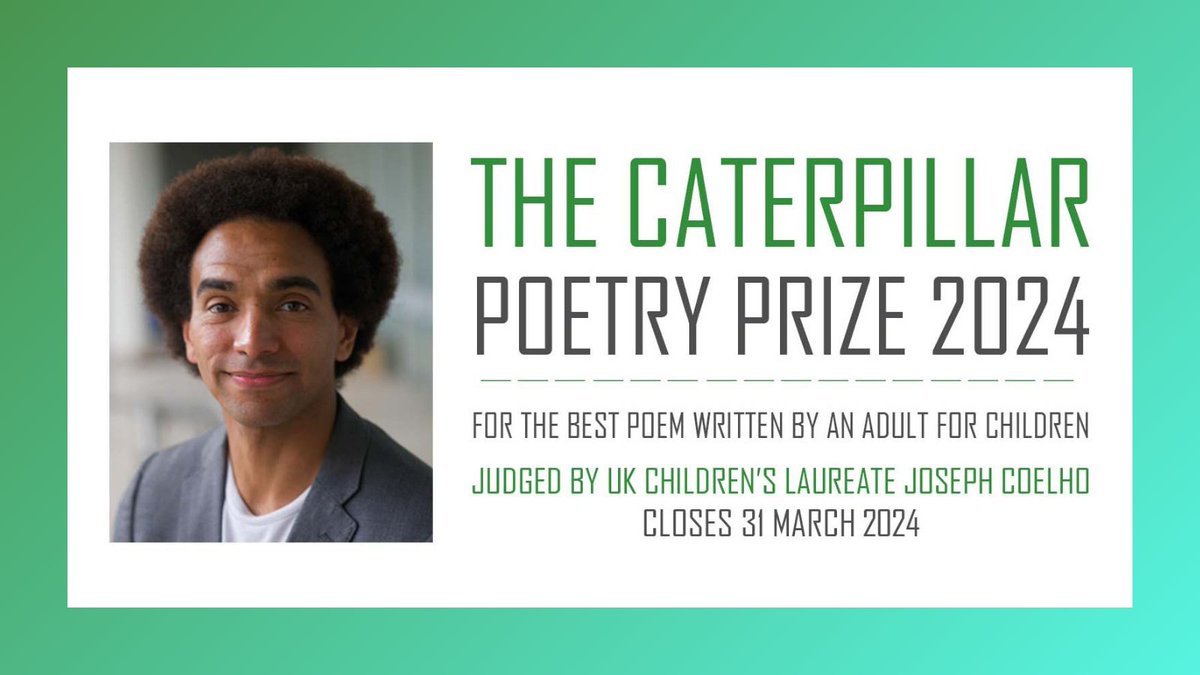 🗣️Calling all children's poets 🗣️

The Caterpillar Poetry Prize is now open for entries!

Judged this year by Joseph Coelho, <a href="/UKLaureate/">Children's Laureate</a>, you can find all submission info at the below link.

thecaterpillarmagazine.com/a1-page.asp?ID…

<a href="/thecaterpilla20/">The Caterpillar 🐛</a>