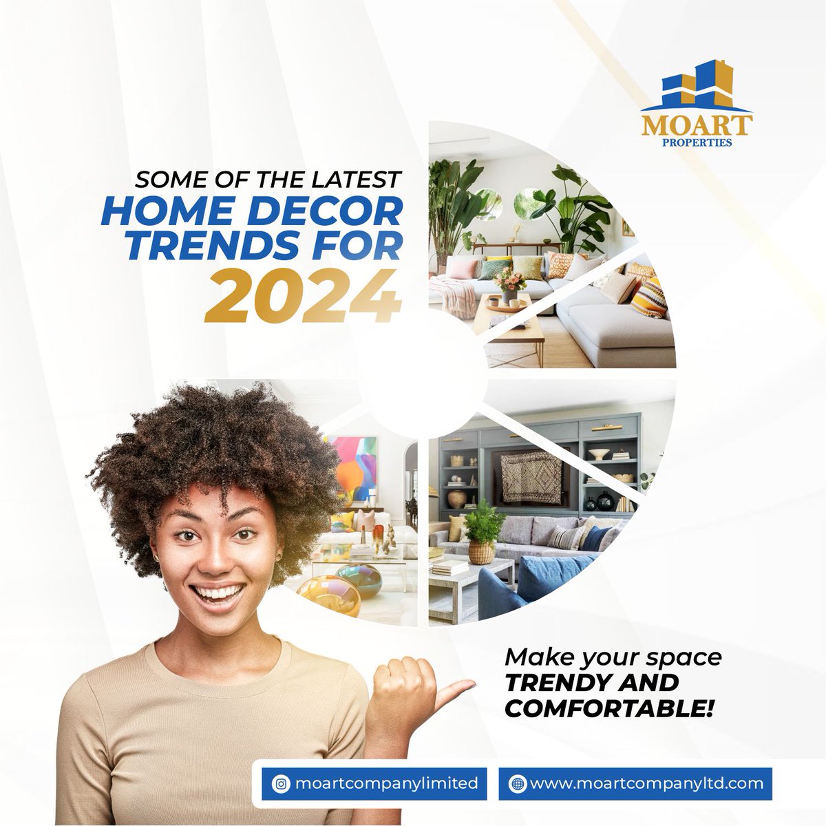 MoartLtd's tweet photo. Here Are Some Home Decor Trends In 2024! 

🌿 Sustainable Style
🌺 Biophilic Beauty
🎨 Earthy Vibes
🪑 Flexible Spaces
🕰 Vintage Allure
🛋 Mixed Material Magic
🌌 Statement Ceilings
🤲 Handcrafted Elegance
🌍 Global Fusion
 #HomeDecor #2024Trends #neige #caresults #moartcompany https://t.co/FWjJm3v8Bx