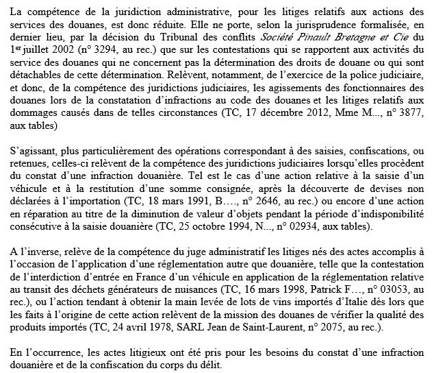 DLD7891's tweet photo. Compétence.  Le ctx ds PV dressés par les agents du service des douanes portant saisie d'un navire et retenue de documents  relève de la compétence des juridictions judiciaires (CE,4.1.24,474631). 

https://t.co/k9ouN2rxmN

avec les ccl. => https://t.co/MplIDWs3FC https://t.co/Mx2pUvpzl3