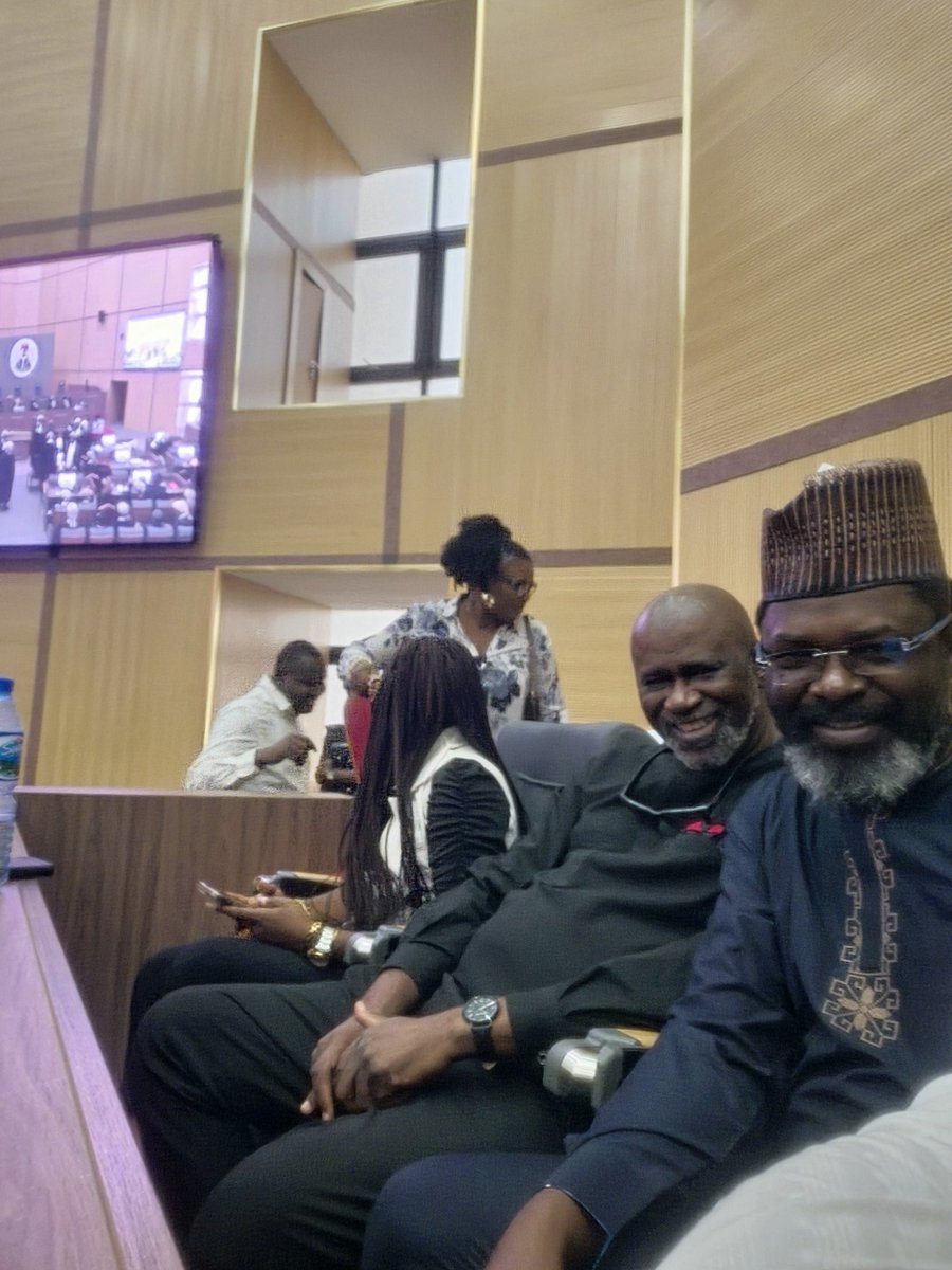 With my brothers, Engr Kingsley Okafor and @Avotujohnson1st this morning at the @SupremeCourtNg. They just dispensed with the Plateau Governorship matter and called the SDP matter for Delta State after which they will call the APC matter andbthen our matter.