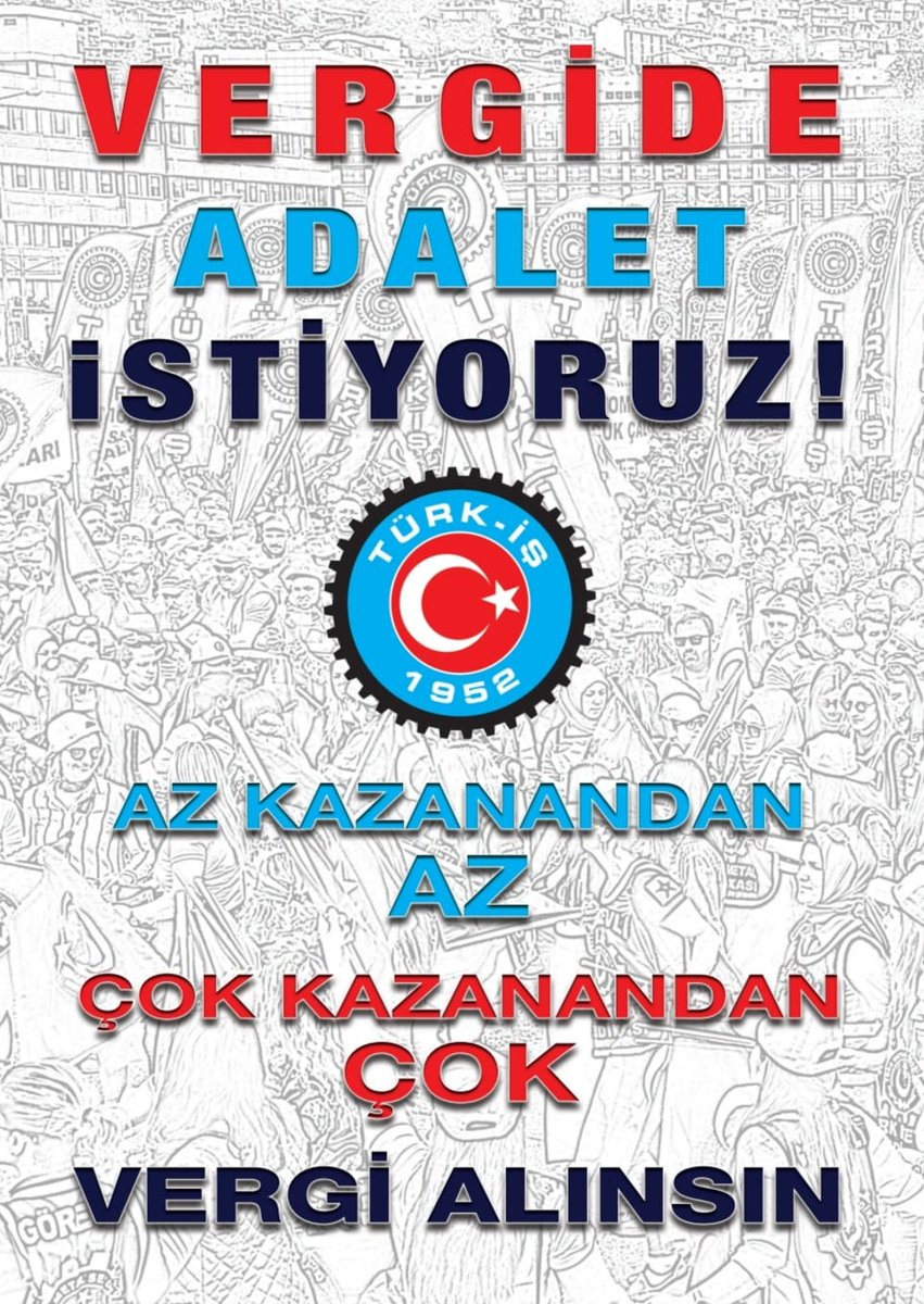 IsPetrol's tweet photo. 09 Ocak Salı  saat 18:00 itibari ile TÜRK-İŞ resmi Twitter (X) ve Facebook hesaplarından vergide adaletin sağlanması teması ile ilgili sosyal medya paylaşımı yapılacaktır.Hesaplarınızdan retweet etmenizi ve paylaşırken belirlenen hashtagı kullanmaya özen göstermenizi rica ederiz. https://t.co/LCHS1G5p0e