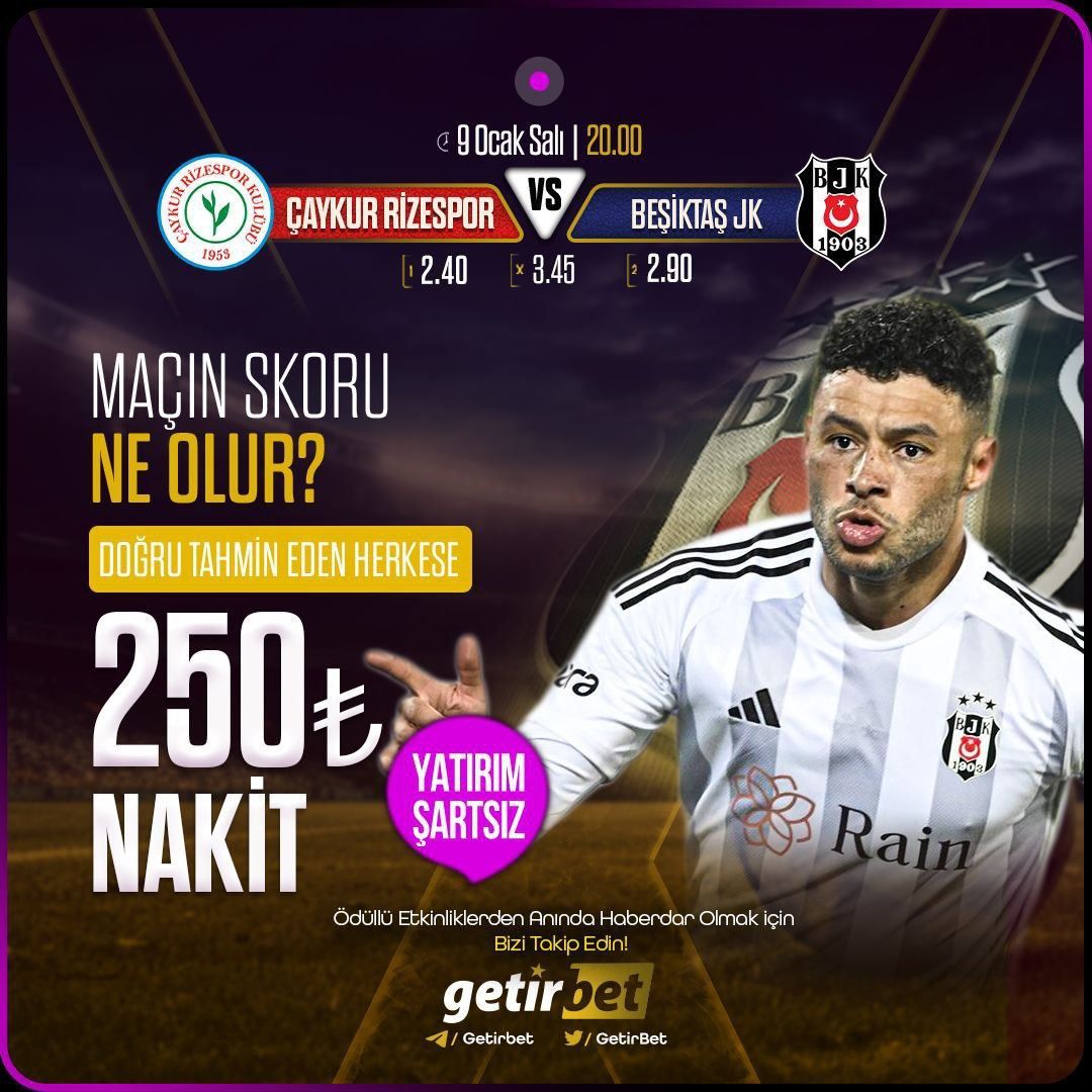 📢  Çaykur Rizespor  -  Beşiktaş   maçının SKORU ne olur ❗️ 

💸💰  250₺ NAKİT PARA ❗️

🚀  YATIRIM ŞARTSIZ ❗️ 

#getirbet  #etkinlik

✅ Etkinliğimize sadece aşağıdaki linkten katılabilirsiniz. ❗️❗️❗️

👇        👇       👇         👇 

👉  t.ly/tahmin