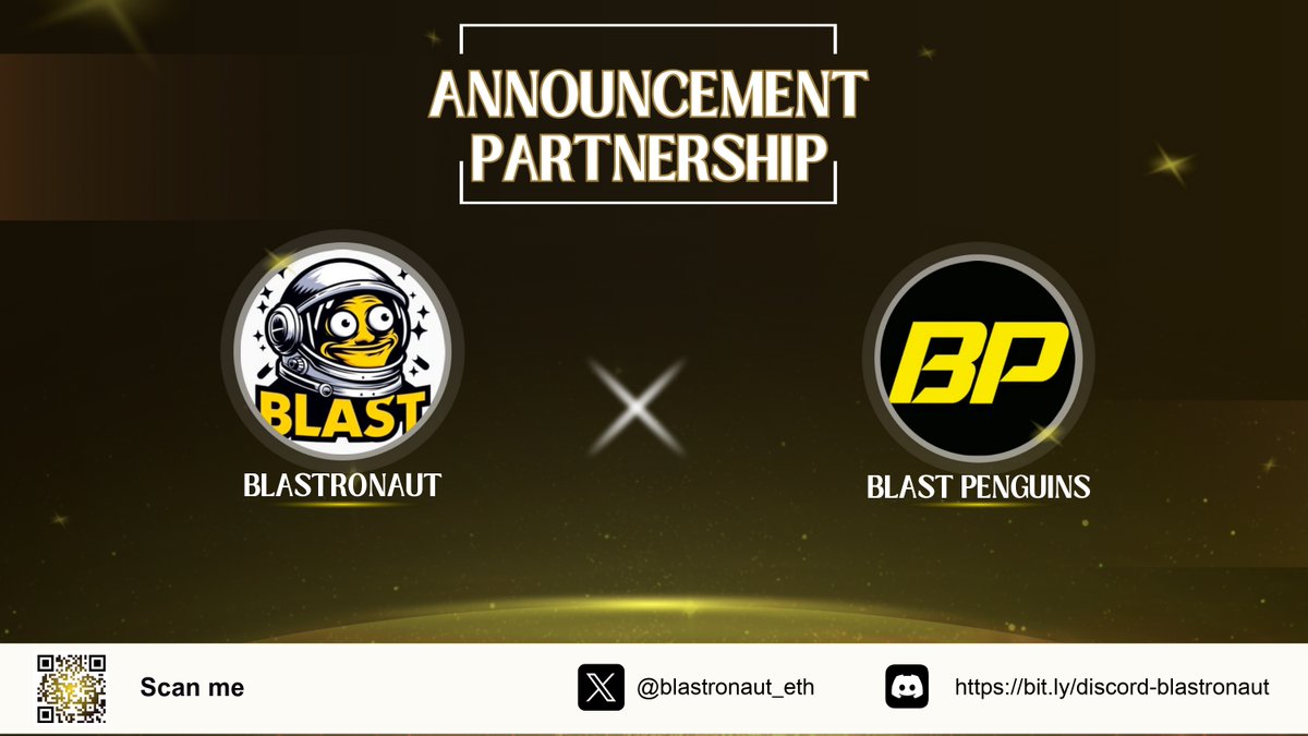 🐧 We're over the moon at <a href="/blastronaut_eth/">Blastronaut</a> to announce our partnership with <a href="/BlastPenguins/">Blast Penguins 🐧</a>! 

🚀 Get ready for thrilling collaborative activities that will take our communities to new heights of innovation and fun!