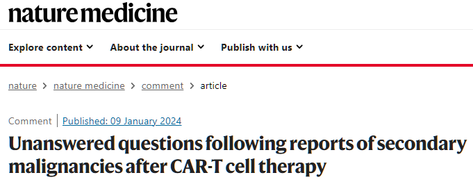 🚨NEW Commentary on #FDA 11/28/23 announcement 'Unanswered questions following reports of secondary malignancies after CAR-T cell therapy' @NatureMedicine - A consensus commentary from @ISCTGlobal @ASTCT @TheEBMT @CIBMTR @parkerici @mpasca @John_E_Connolly David Porter…