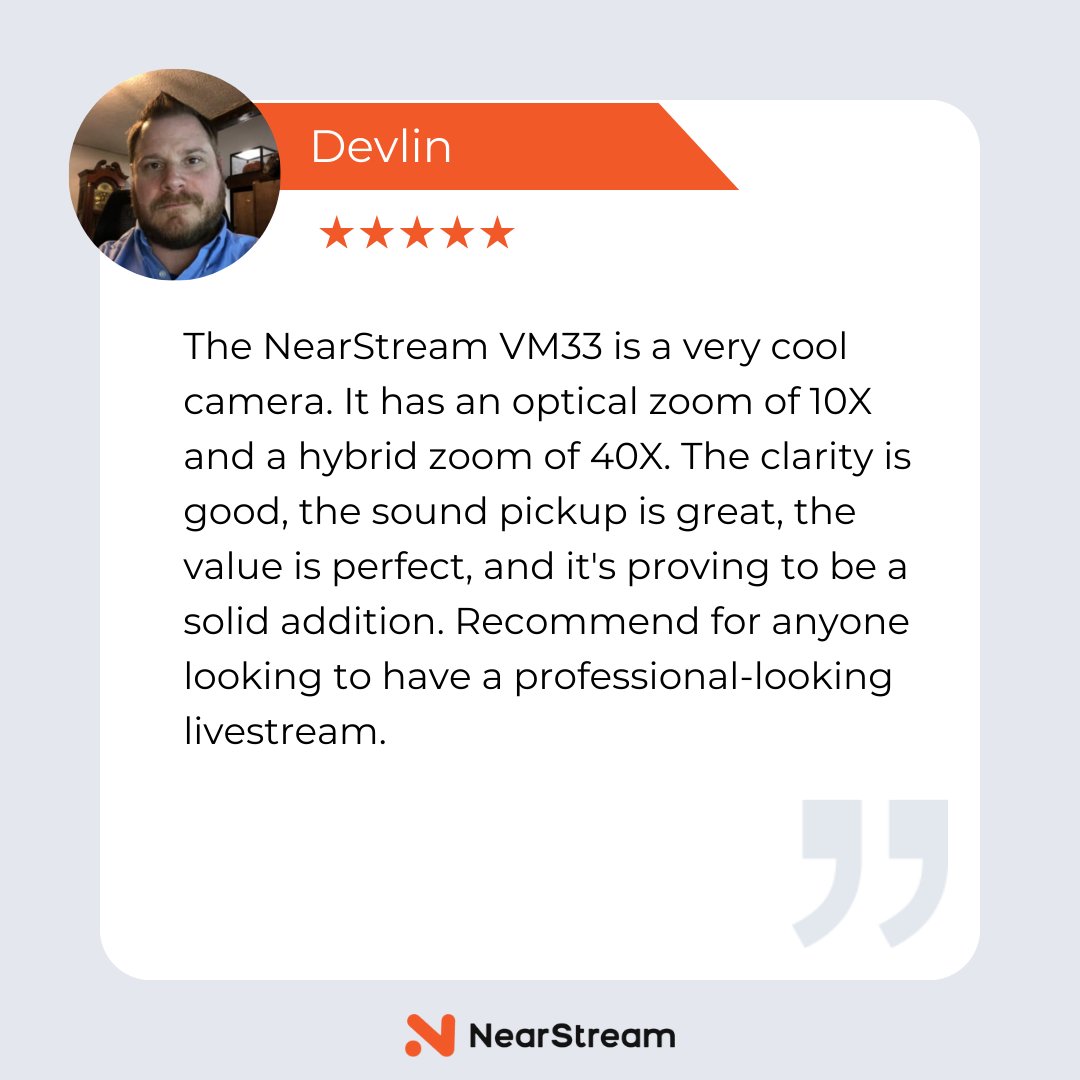 nearstream_us's tweet photo. A huge thank you to our fantastic user, Devlin, for sharing his incredible experience with the NearStream VM33! 🚀
#NeaStream #NearStreamVM33 #camera #livestream #livestreaming #livestreamer #NearStream #mutlicam #wirelesscamera #tech #gear #churchlivestream #weddinglivestream https://t.co/AePCOW2wtn
