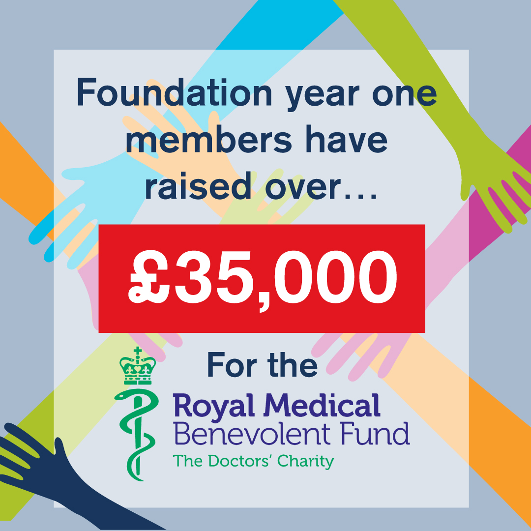 Our wonderful FY1 members have raised over £35,000 for @theRMBF, allowing the charity to continue its vital work in supporting doctors 💙 Find our more about our partnership: ow.ly/XrLU50Qp56r