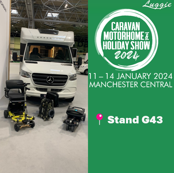 Luggiescooters's tweet photo. We will be showcasing the Amazing Luggie scooter range at Manchester Caravan, Motorhome and Holiday show! You can find us at 📷Stand G43  |    11th-14th January. Don't miss out on the massive savings available throughout the duration of the show! #Luggiescooters #massivesavings https://t.co/uPJf8mJUbz
