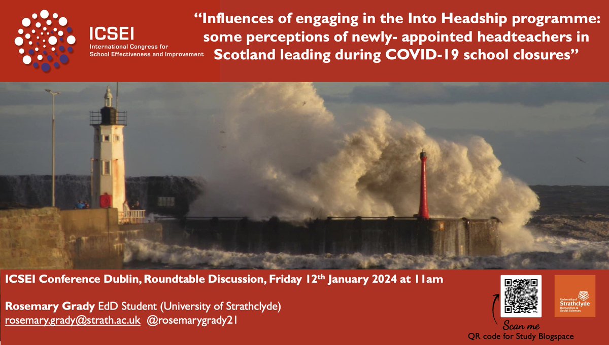 Delighted to be in Dublin to take part in my first #ICSEI2024 conference. Looking forward to learning from other attendees' sessions as well as taking part in a roundtable discussion at 11am on Friday 12th Jan. sharing emerging insights from my #StrathEdD research.
<a href="/ICSEIglobal/">ICSEI</a>