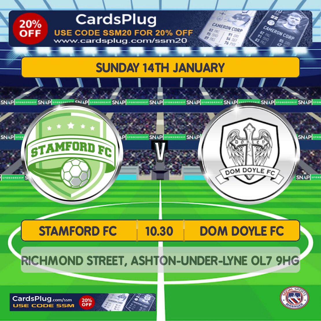 We’re back for our first game of the new year! Away to Stamford fc! If you’re free come down and support us!