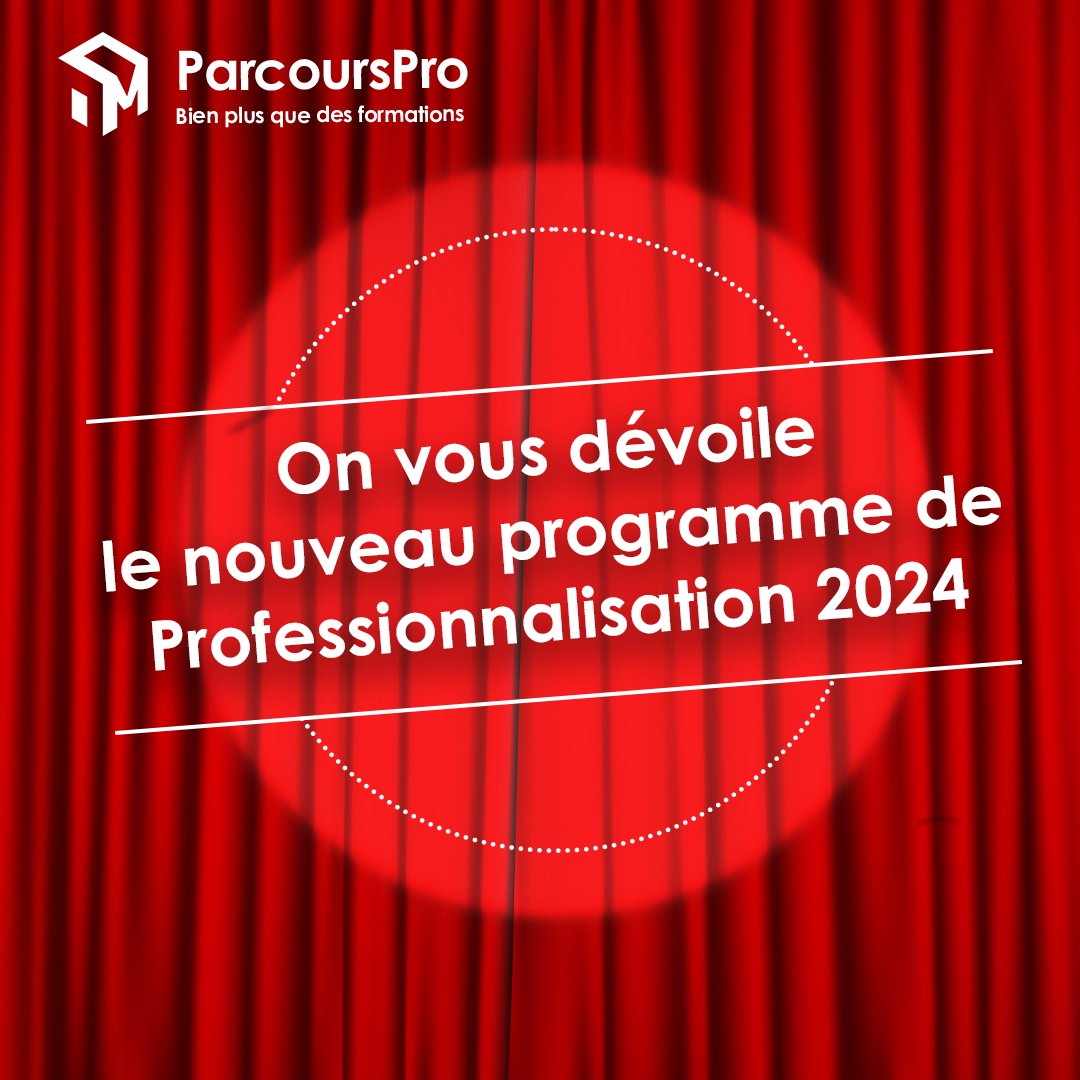 🎪LEVER DE RIDEAU SUR ...le nouveau programme de pro 2024 🎇

2 WEBINAIRES de présentation

📅 22 janvier  tinyurl.com/3pvsa4ep
📅 25 janvier  tinyurl.com/2txftaaz

L'ensemble du programme sera dévoilé courant janvier 2024. 

#professionnalisation #formationprofessionnelle
