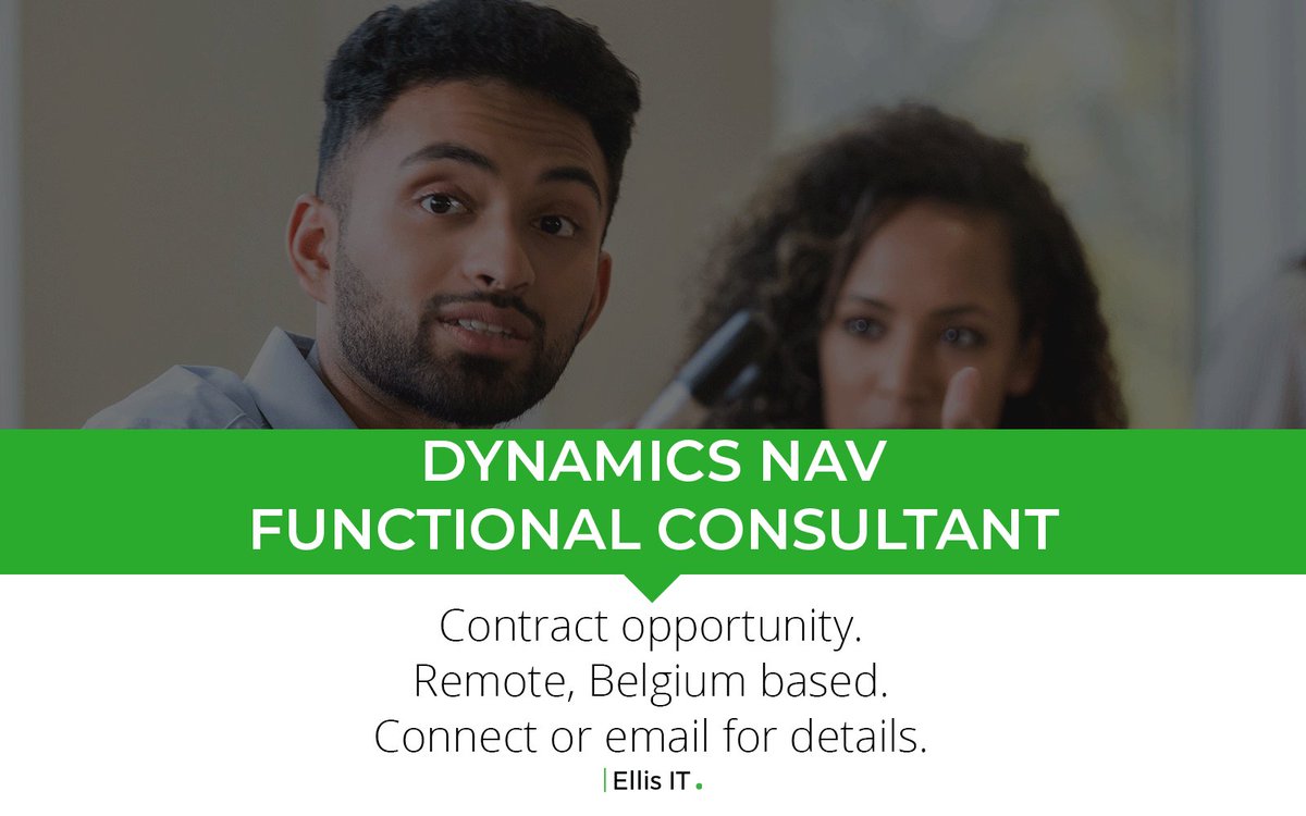 ERG_IT's tweet photo. CONTRACT OPPORTUNITY: Dynamics Nav Functional Consultant
Rate: €500 per Day
Location: Remote, Belgium

For details, please contact William Osgathorpe on Will.Osgathorpe@ellisrecruitment.com

Microsoft #ITJobs #TechJob #D365 #Microsoft #MicrosoftJobs https://t.co/98gTcQLzXa