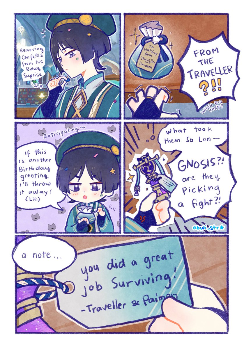 Not the best greeting but it's something he wanted to hear 🐱
Here's a super late birthday post for my babygirl 🥹
I didnt get to finish it on time (2024 kinda wild💀)
#wanderer #scaramouche #genshin