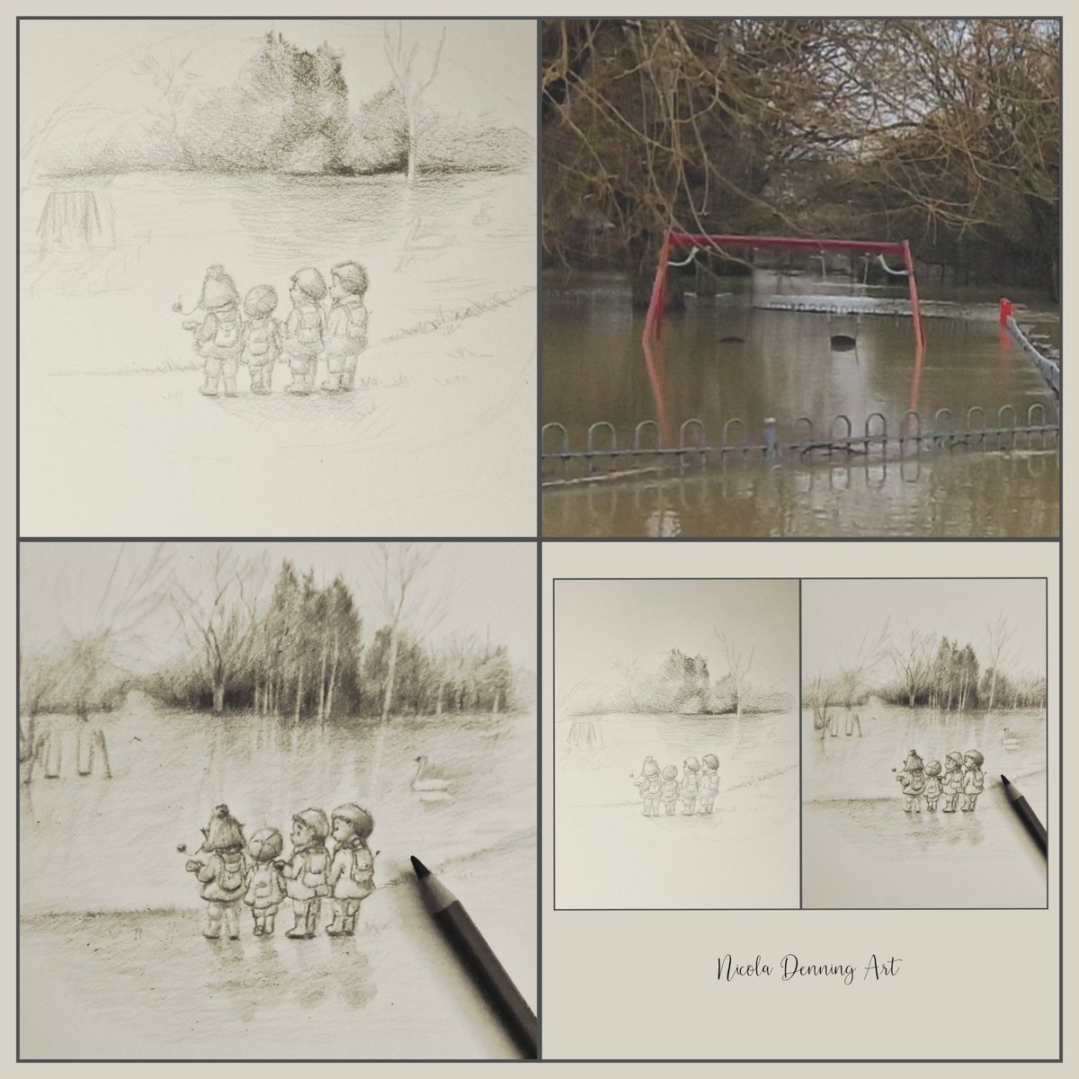 Progress Pictures and, of course, the inspiration! I think adding little insects, birds and other characters in the background is my next move. What do you think? Do you think children will enjoy these?

I know, as I child, I would sit and look at picture books for hours. It was