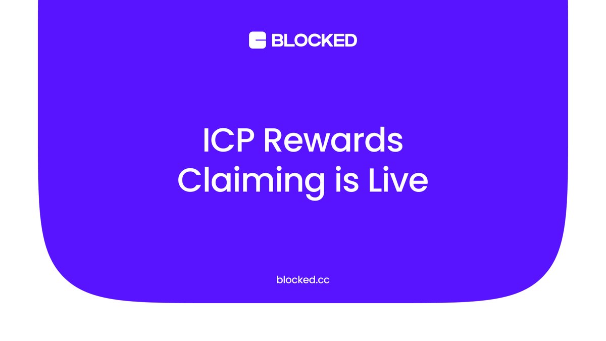 Claiming @dfinity rewards is now live on @BlockedProtocol Hundreds of users have already requested their ckBTC 🚀 Claim yours today at app.blocked.cc #BlockedProtocol #EarnWithBlocked #ICP #ICPLevelUp