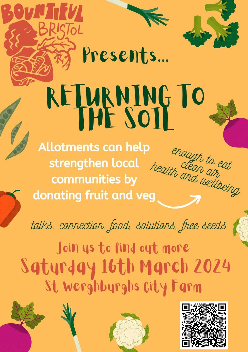 Have you heard about Bountiful Bristol? A brilliant organisation looking at allotment gluts and getting them to people struggling to access healthy, affordable food!! Come along to this event to learn more
