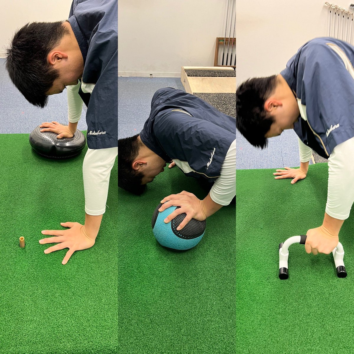 hategoro0110's tweet photo. 前鋸筋に刺激を感じられない選手は結構多く、負荷がかかってると思っていても実は大胸筋でしたってケースは多いです

プッシュする環境を複数作ってあげる事で肩甲骨での押し心地良さが出る動きを発見出来る事があります👈

肩甲骨でしっかり押せてると前鋸筋が疲労しても腕まわりの可動域が上がります

毎セット色んな刺激を加える事で肩周りのスタビリティ効果も得られるので自分のオリジナルを作ってみましょう🖐️