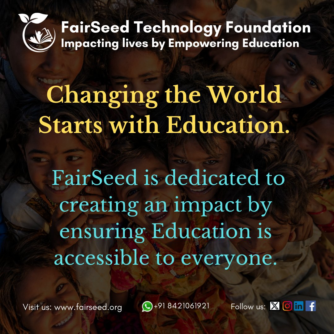FairSeedTech's tweet photo. Empowering change begins with education. FairSeed is committed to ensuring that Education is accessible to all, shaping a brighter future for everyone. #FairSeed #EducationForAll https://t.co/Hw3pUvAXvH