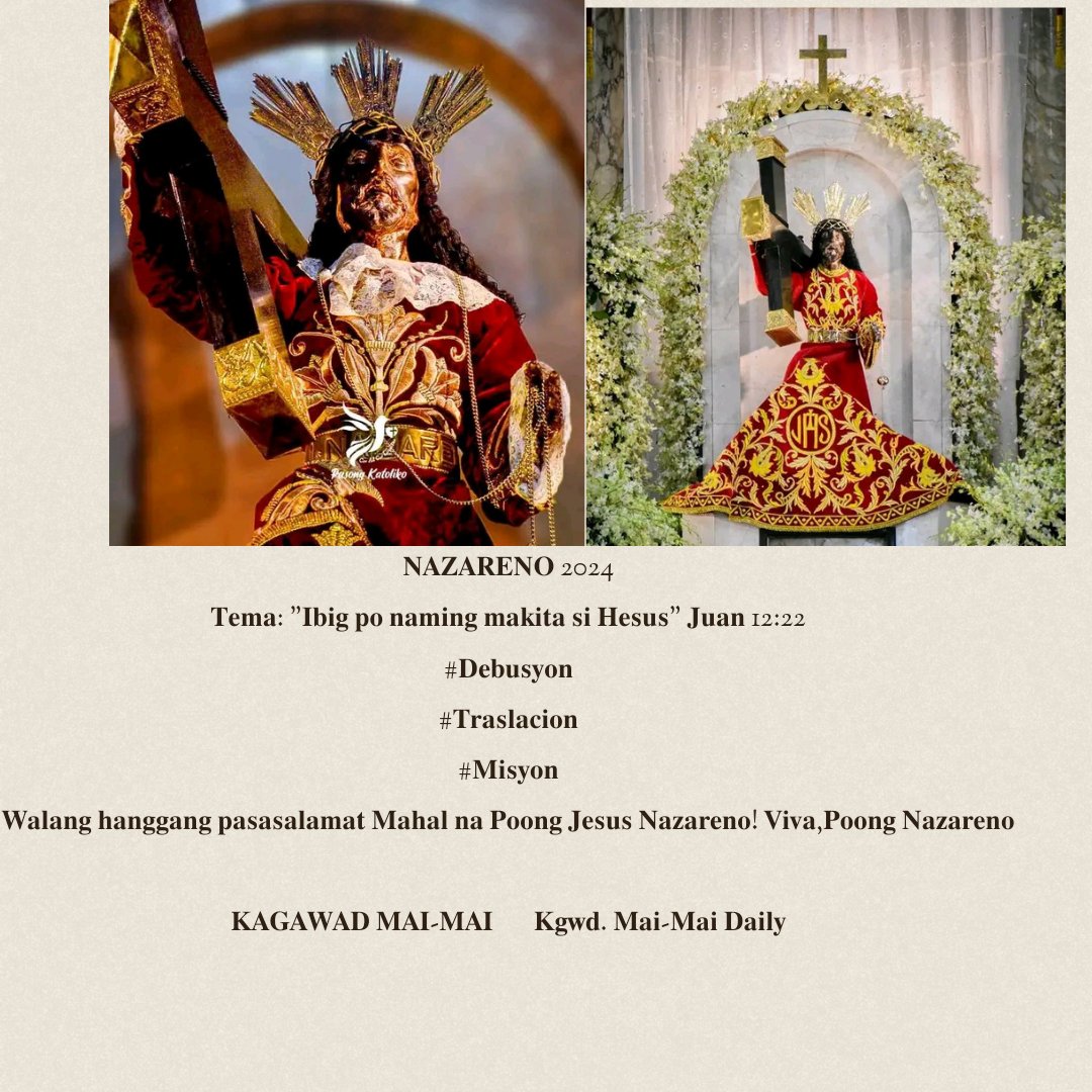 IamMikelAfable's tweet photo. #Nazareno2024
#Debusyon
#Traslacion2024
#Misyon
#π²ππππππ
π΄πππ΄πππ«ππππ
#π²πππ
π΄πππ΄ππ https://t.co/7lkuC7lQmf