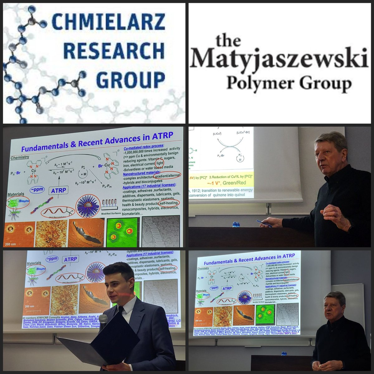 Joanna Ortyl (@joannaortyl) on Twitter photo Yesterday I had the opportunity with my co-workers <a href="/monikatopa/">Monika Topa-Skwarczyńska</a> and my PhD students participate in a meeting with Prof. Matyjaszewski. Thank you for the invitation <a href="/Pawel_Chmielarz/">Paweł Chmielarz</a> (<a href="/Chmielarz_Group/">Chmielarz Research Group</a>) and the opportunity to participate in this great lecture <a href="/MatyPolymerLab/">Matyjaszewski Lab</a>
#ATRP Yesterday I had the opportunity with my co-workers <a href="/monikatopa/">Monika Topa-Skwarczyńska</a> and my PhD students participate in a meeting with Prof. Matyjaszewski. Thank you for the invitation <a href="/Pawel_Chmielarz/">Paweł Chmielarz</a> (<a href="/Chmielarz_Group/">Chmielarz Research Group</a>) and the opportunity to participate in this great lecture <a href="/MatyPolymerLab/">Matyjaszewski Lab</a>
#ATRP