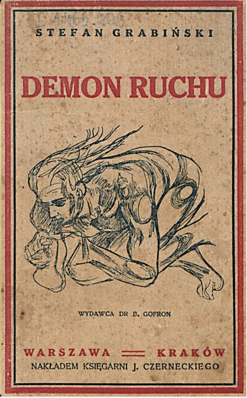 bognamk's tweet image. Covers for 'Motion Demon,' a 1919 Polish post-Industrial Revolution short story collection, where trains and railways are portrayed as occult technologies infecting humans with demonic wanderlust.