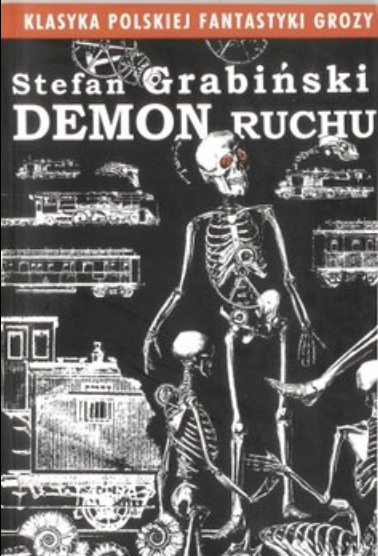 bognamk's tweet image. Covers for 'Motion Demon,' a 1919 Polish post-Industrial Revolution short story collection, where trains and railways are portrayed as occult technologies infecting humans with demonic wanderlust.